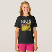 Niue Flag Distress — Niuean Flag T-shirt (Voorkant volledig)