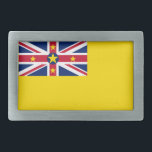 Niue Flag Gesp<br><div class="desc">Patriottische vlag van Niue.</div>