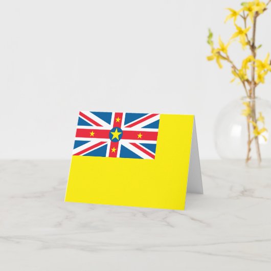 Niue Flag Kaart (Gele Bloem)