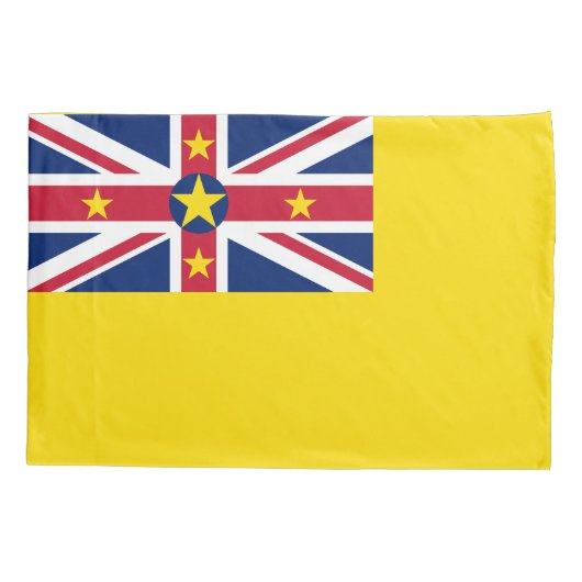 Niue Flag Kussensloop (Achterkant)