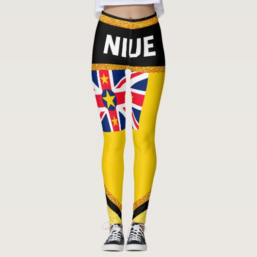 Niue Flag Leggings (Voorkant)