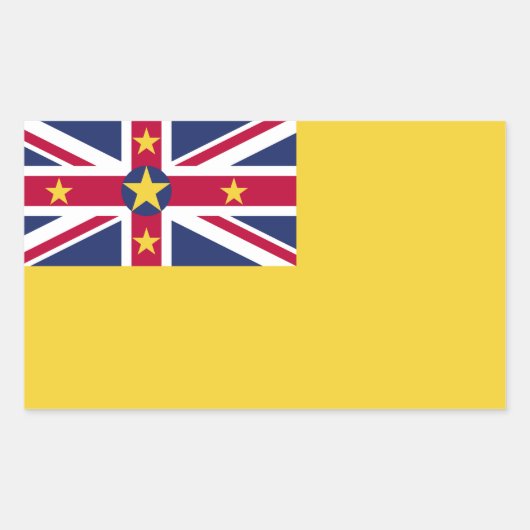 Niue Flag Rechthoekige Sticker (Voorkant)