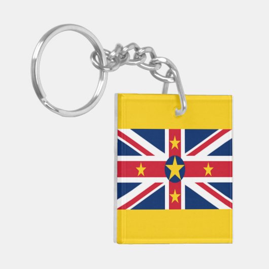 Niue Flag Sleutelhanger (Voorkant Links)