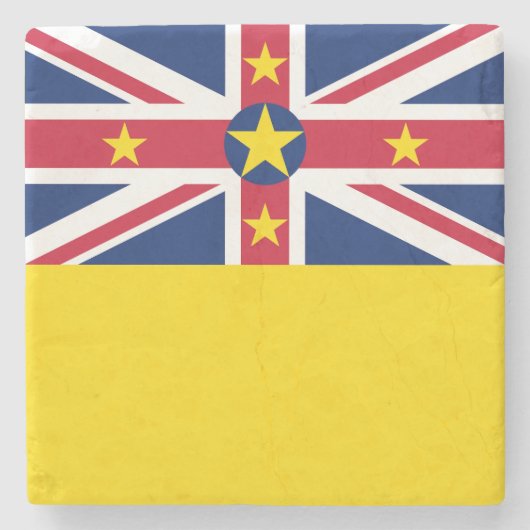 Niue Flag Stenen Onderzetter (Voorkant)