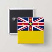 Niue Flag Vierkante Button 5,1 Cm (Voorkant /achterkant)