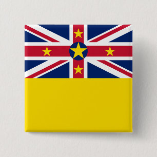 Niue Flag Vierkante Button 5,1 Cm