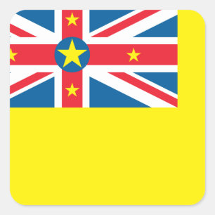 Niue Flag Vierkante Sticker
