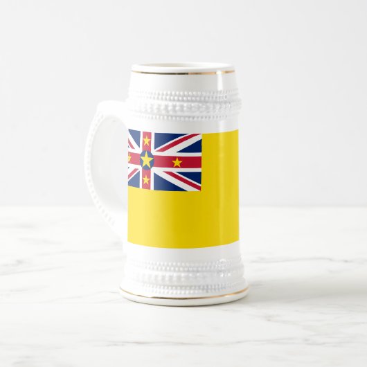 Niue-vlag Bierpul (Voorkant links)