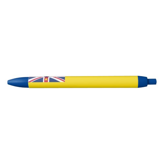 Niue-vlag Blauwe Inkt Pen (Voorkant)