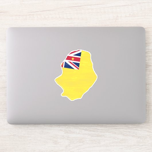 Niue-vlag en -kaart sticker (Computer)