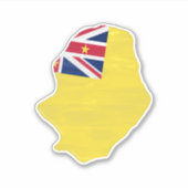 Niue-vlag en -kaart sticker (Voorkant)
