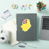 Niue-vlag en -kaart sticker (iPad Cover)