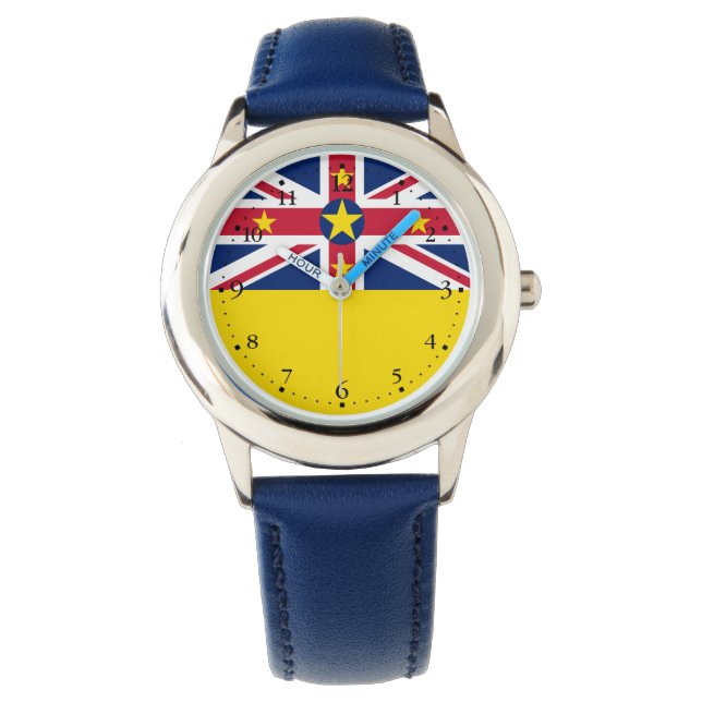 Niue-vlag Horloge (Voorkant)