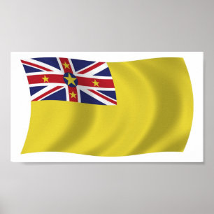 Niue Vlag Poster Print