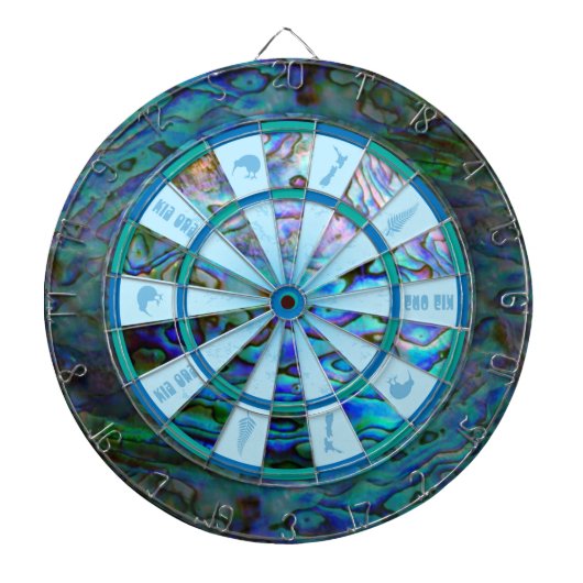 NIUEW-ZEELAND KIWI PAUA DARTBORD (Voorkant)