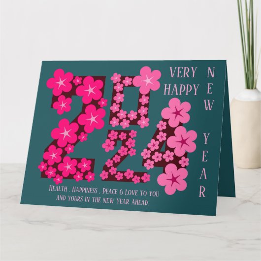 NIUWE JAAR GROET VAN ZUSTER 2024 KAART (Voorkant)