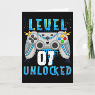 Niveau 07 Ontgrendeld Videogame 7e Verjaardag Game Kaart