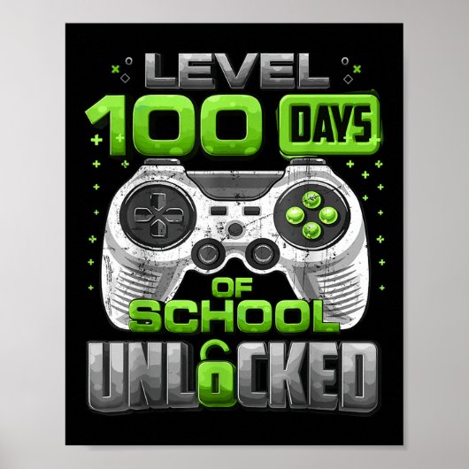 Niveau 100 dagen school ontgrendelde jongens 100e poster (Voorkant)