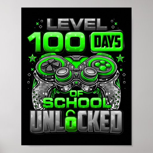 Niveau 100 dagen school ontgrendelde jongens 100e poster (Voorkant)