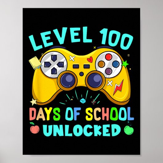 Niveau 100 dagen school ontgrendelde jongens Kinde Poster (Voorkant)