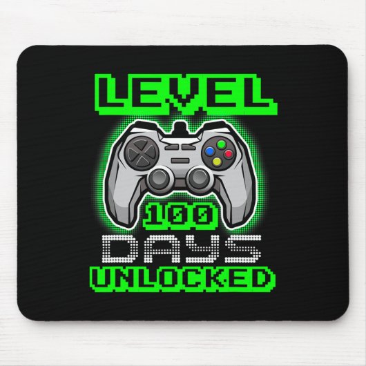 Niveau 100 dagen school ontgrendelde videogames muismat (Voorkant)