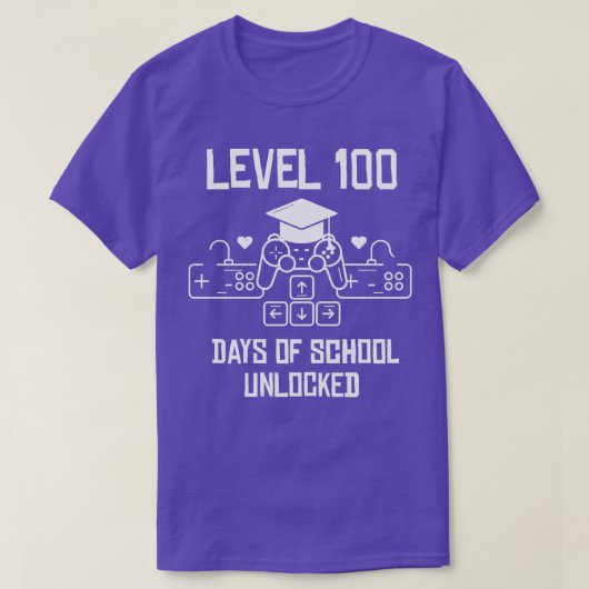 Niveau 100 dagen schoolontgrendeld spel 100 dagen t-shirt (Design voorkant)