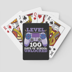 Niveau 100 dagen van de onvergrendelde gamer van s pokerkaarten