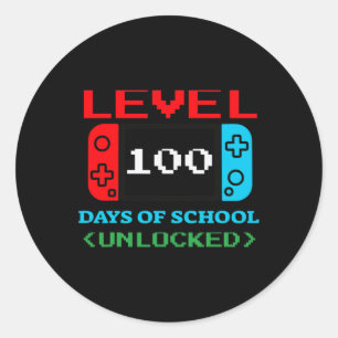 Niveau 100 dagen van school ontgrendeld 3 ronde sticker