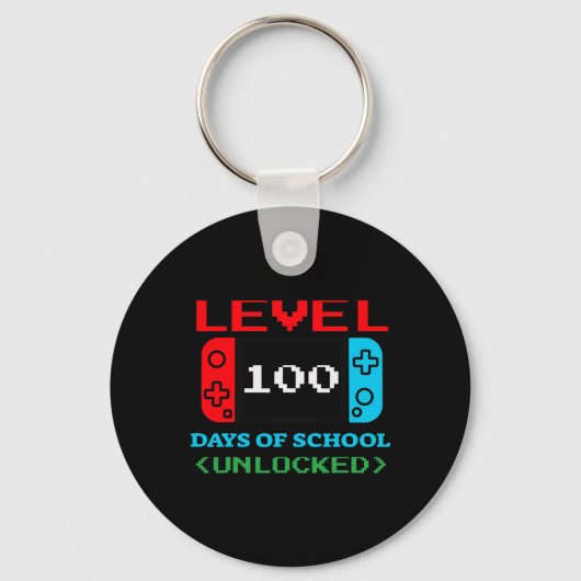 Niveau 100 dagen van school ontgrendeld 3 sleutelhanger (Voorkant)