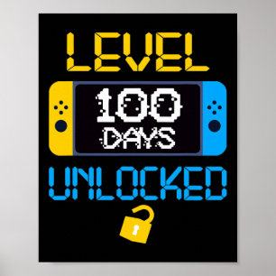 Niveau 100 dagen van school ontgrendelde leuke sch poster