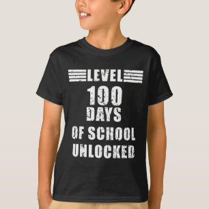 Niveau 100 van school ontgrendelde koele gamer jon t-shirt