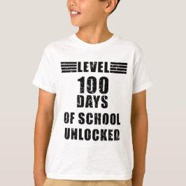 Niveau 100 van school ontgrendelde koele gamer jon t-shirt