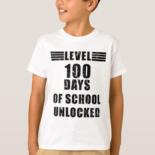 Niveau 100 van school ontgrendelde koele gamer jon t-shirt (Voorkant)
