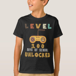 Niveau 100 van school ontgrendelde koele gamer jon t-shirt