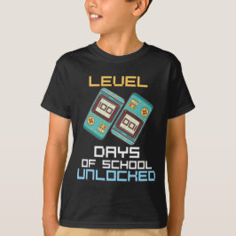 Niveau 100 van school ontgrendelde koele gamer jon t-shirt
