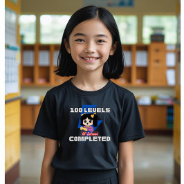 Niveau 100 Voltooid: 100 schooldagen voor meisjes T-shirt