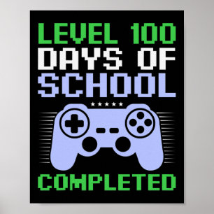 Niveau 100ste dag van school voltooid voor kindere poster