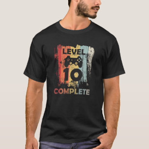 Niveau 10 Complete Funny Video Gamer 10th Birthday T-shirt