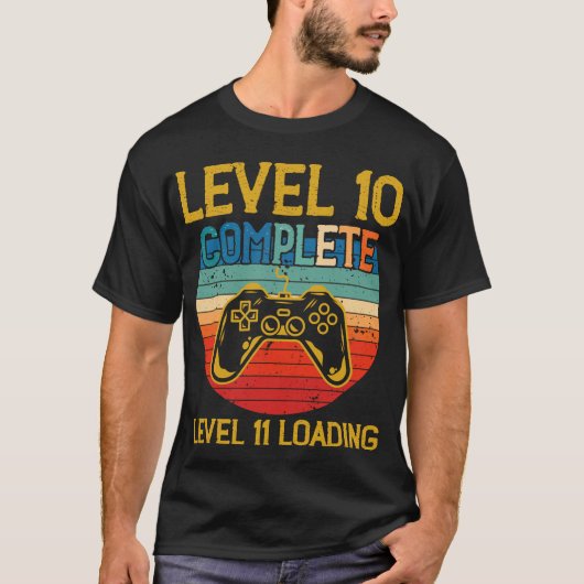 Niveau 10 Complete Gamer Jubileum Level 11 jaar T-shirt (Voorkant)