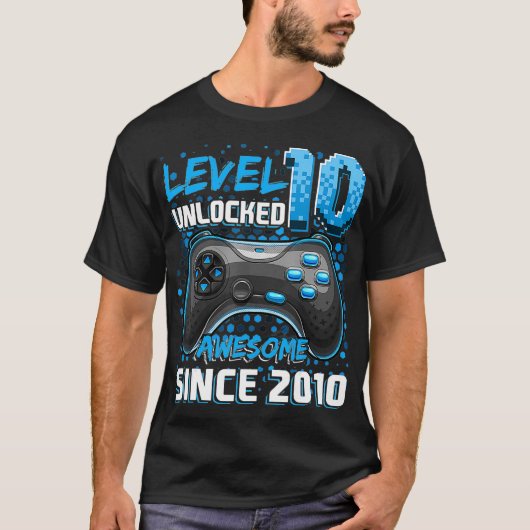 Niveau 10 Geweldige 2010-videogame 10e straal ontg T-shirt (Voorkant)