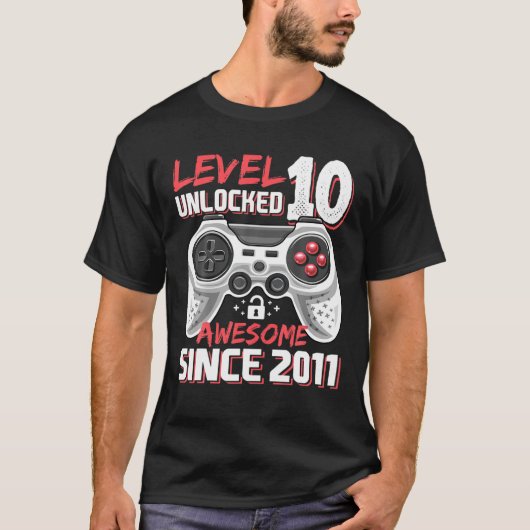 Niveau 10 Geweldige 2011-videogame 10th Bir zonder T-shirt (Voorkant)