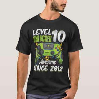 Niveau 10 Geweldige 2012 10th Birthday Boy V T-shirt