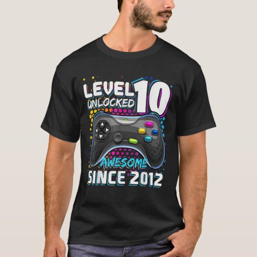 Niveau 10 Geweldige 2012-videogame 10e straal ontg T-shirt (Voorkant)