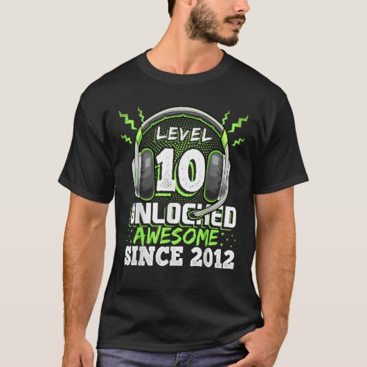 Niveau 10 Geweldige 2012-videogame 10e straal ontg T-shirt (Voorkant)