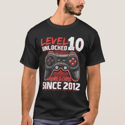 Niveau 10 Geweldige 2012-videogame 10e straal zond T-shirt (Voorkant)