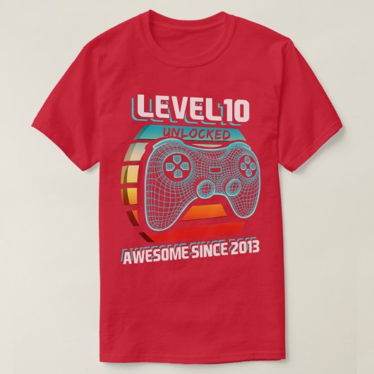 Niveau 10 Geweldige 2013-videogame 10e straal ontg T-shirt (Design voorkant)