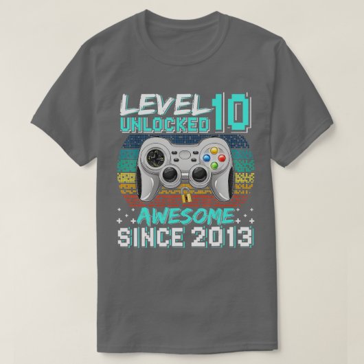 Niveau 10 Geweldige 2013-videogame 10e straal ontg T-shirt (Design voorkant)
