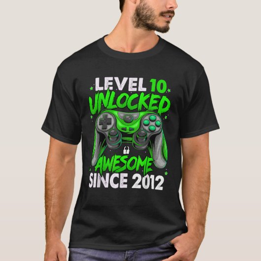 Niveau 10 niet-vergrendeld Geweldige sinds 2012 10 T-shirt (Voorkant)