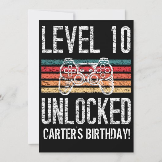 Niveau 10 ontgrendeld 10e verjaardag op maat kaart (Voorkant)