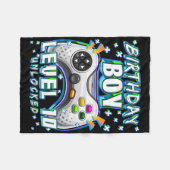 Niveau 10 ontgrendeld videospel 10e Birthday Gamer Fleece Deken (Voorkant (Horizontaal))